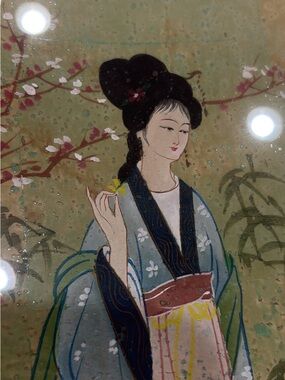 3 Hand-Painted Asian Geisha Artwork on cork